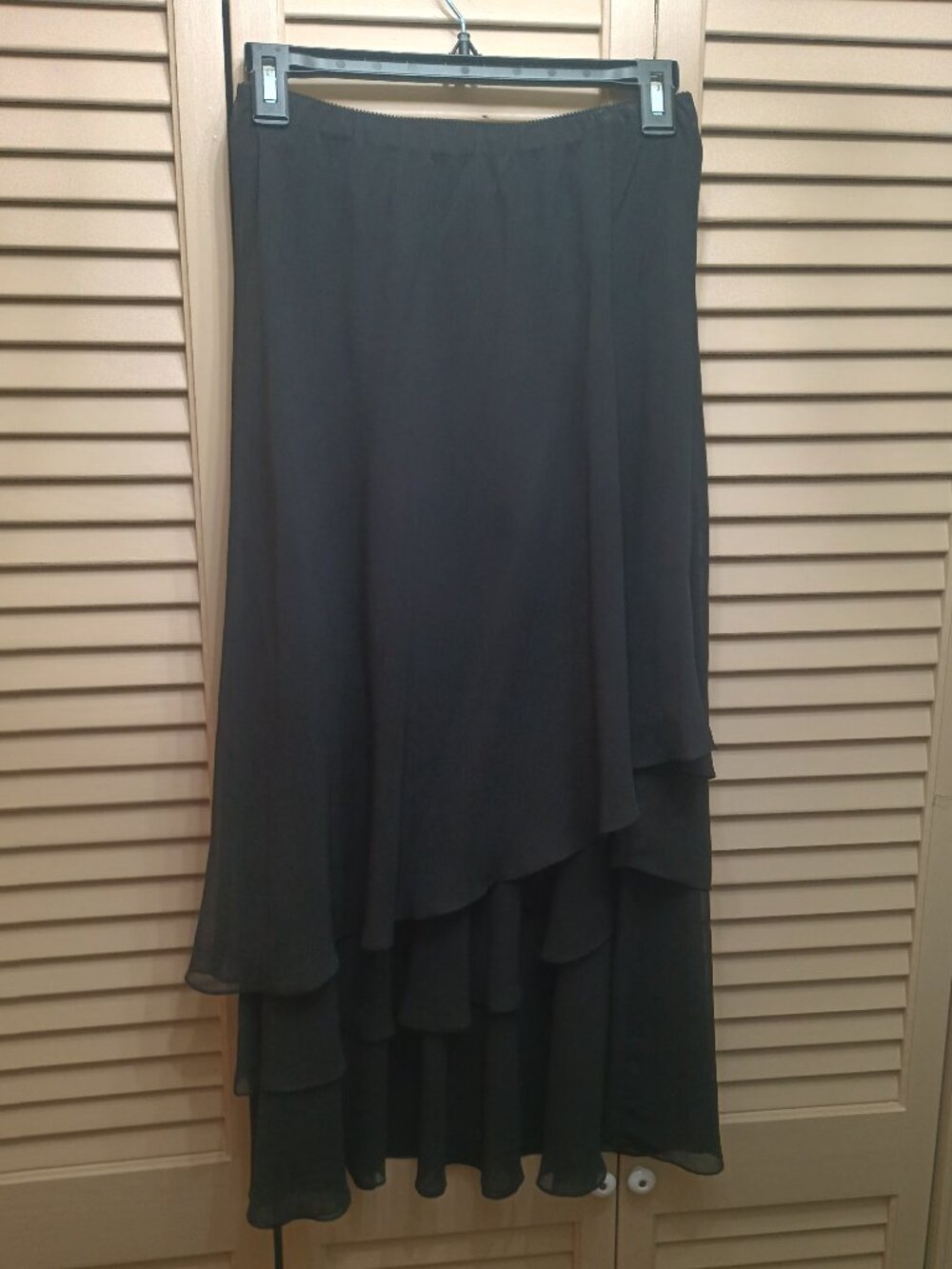 Alex Evenings Tiered Ruffle Chiffon Skirt Sz M